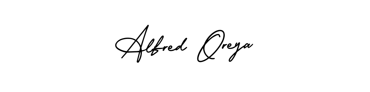 The best way (AmerikaSignatureDemo-Regular) to make a short signature is to pick only two or three words in your name. The name Alfred Oreya include a total of six letters. For converting this name. Alfred Oreya signature style 3 images and pictures png