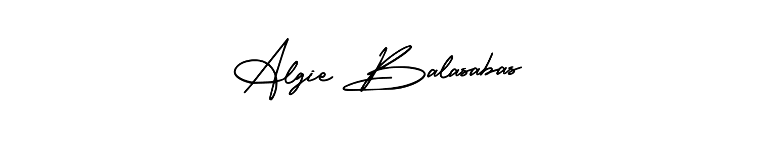 This is the best signature style for the Algie Balasabas name. Also you like these signature font (AmerikaSignatureDemo-Regular). Mix name signature. Algie Balasabas signature style 3 images and pictures png