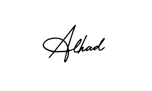 if you are searching for the best signature style for your name Alhad. so please give up your signature search. here we have designed multiple signature styles  using AmerikaSignatureDemo-Regular. Alhad signature style 3 images and pictures png