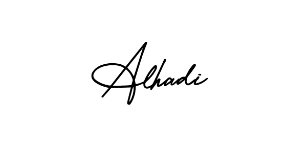 It looks lik you need a new signature style for name Alhadi. Design unique handwritten (AmerikaSignatureDemo-Regular) signature with our free signature maker in just a few clicks. Alhadi signature style 3 images and pictures png