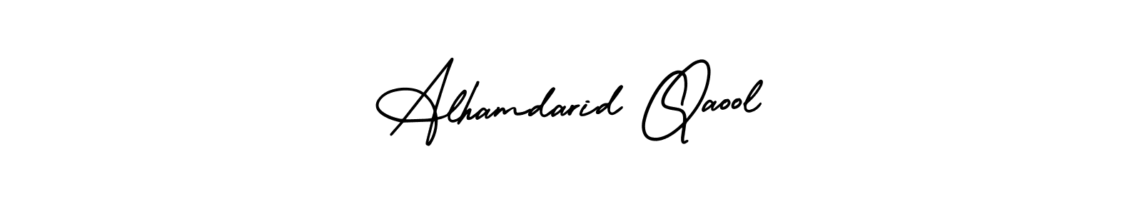 How to make Alhamdarid Qaool name signature. Use AmerikaSignatureDemo-Regular style for creating short signs online. This is the latest handwritten sign. Alhamdarid Qaool signature style 3 images and pictures png