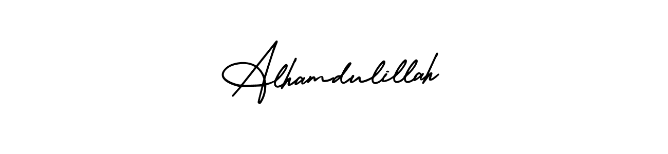 How to make Alhamdulillah name signature. Use AmerikaSignatureDemo-Regular style for creating short signs online. This is the latest handwritten sign. Alhamdulillah signature style 3 images and pictures png