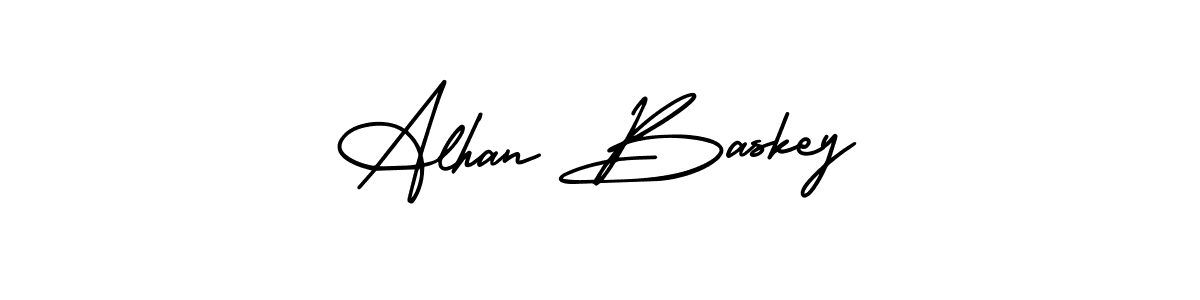 Create a beautiful signature design for name Alhan Baskey. With this signature (AmerikaSignatureDemo-Regular) fonts, you can make a handwritten signature for free. Alhan Baskey signature style 3 images and pictures png