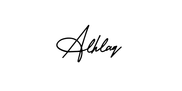 Alhlaq stylish signature style. Best Handwritten Sign (AmerikaSignatureDemo-Regular) for my name. Handwritten Signature Collection Ideas for my name Alhlaq. Alhlaq signature style 3 images and pictures png