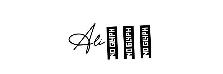 You should practise on your own different ways (AmerikaSignatureDemo-Regular) to write your name (Aliعلئ) in signature. don't let someone else do it for you. Aliعلئ signature style 3 images and pictures png