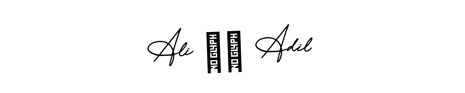 How to make Ali ❤️ Adil name signature. Use AmerikaSignatureDemo-Regular style for creating short signs online. This is the latest handwritten sign. Ali ❤️ Adil signature style 3 images and pictures png