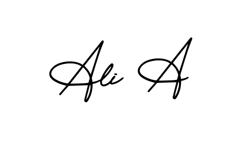 Make a beautiful signature design for name Ali A. With this signature (AmerikaSignatureDemo-Regular) style, you can create a handwritten signature for free. Ali A signature style 3 images and pictures png