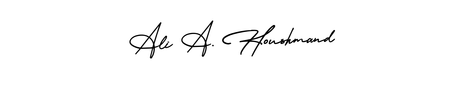 AmerikaSignatureDemo-Regular is a professional signature style that is perfect for those who want to add a touch of class to their signature. It is also a great choice for those who want to make their signature more unique. Get Ali A. Houshmand name to fancy signature for free. Ali A. Houshmand signature style 3 images and pictures png