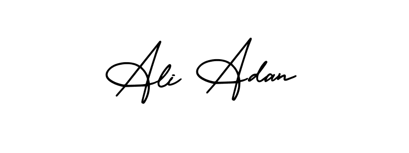 The best way (AmerikaSignatureDemo-Regular) to make a short signature is to pick only two or three words in your name. The name Ali Adan include a total of six letters. For converting this name. Ali Adan signature style 3 images and pictures png