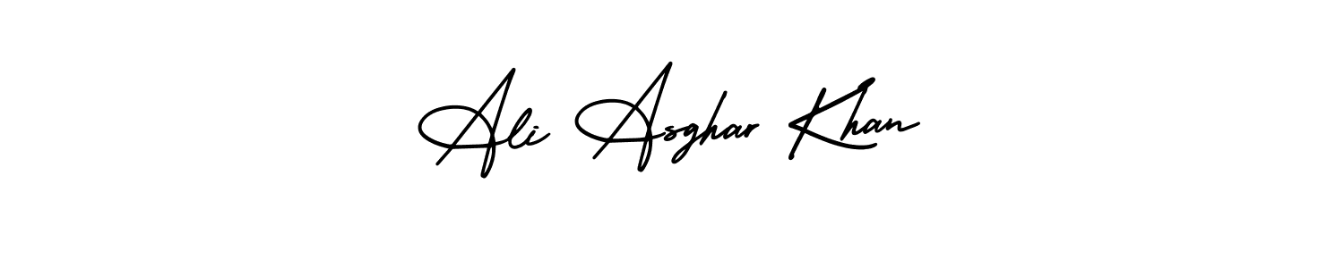 The best way (AmerikaSignatureDemo-Regular) to make a short signature is to pick only two or three words in your name. The name Ali Asghar Khan include a total of six letters. For converting this name. Ali Asghar Khan signature style 3 images and pictures png