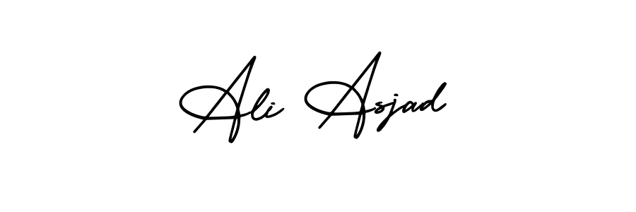 The best way (AmerikaSignatureDemo-Regular) to make a short signature is to pick only two or three words in your name. The name Ali Asjad include a total of six letters. For converting this name. Ali Asjad signature style 3 images and pictures png