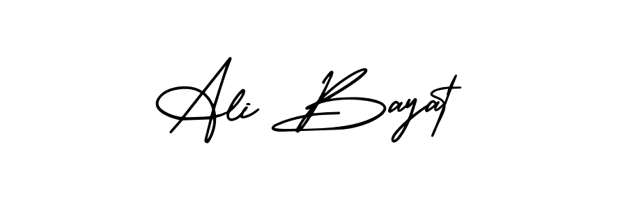 Similarly AmerikaSignatureDemo-Regular is the best handwritten signature design. Signature creator online .You can use it as an online autograph creator for name Ali Bayat. Ali Bayat signature style 3 images and pictures png