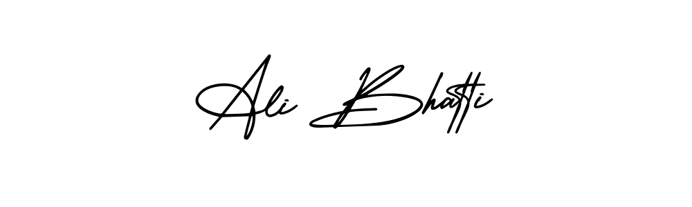 The best way (AmerikaSignatureDemo-Regular) to make a short signature is to pick only two or three words in your name. The name Ali Bhatti include a total of six letters. For converting this name. Ali Bhatti signature style 3 images and pictures png
