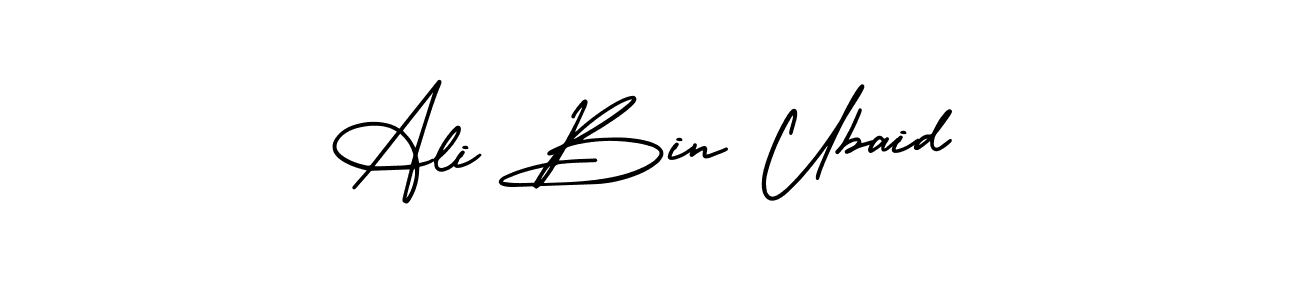 Use a signature maker to create a handwritten signature online. With this signature software, you can design (AmerikaSignatureDemo-Regular) your own signature for name Ali Bin Ubaid. Ali Bin Ubaid signature style 3 images and pictures png
