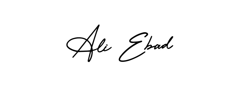 The best way (AmerikaSignatureDemo-Regular) to make a short signature is to pick only two or three words in your name. The name Ali Ebad include a total of six letters. For converting this name. Ali Ebad signature style 3 images and pictures png