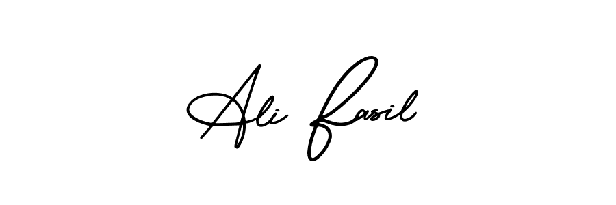 You should practise on your own different ways (AmerikaSignatureDemo-Regular) to write your name (Ali Fasil) in signature. don't let someone else do it for you. Ali Fasil signature style 3 images and pictures png