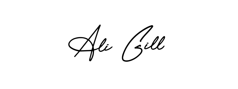 How to make Ali Gill name signature. Use AmerikaSignatureDemo-Regular style for creating short signs online. This is the latest handwritten sign. Ali Gill signature style 3 images and pictures png