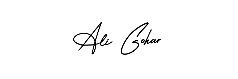 The best way (AmerikaSignatureDemo-Regular) to make a short signature is to pick only two or three words in your name. The name Ali Gohar include a total of six letters. For converting this name. Ali Gohar signature style 3 images and pictures png