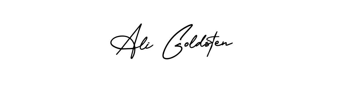 You should practise on your own different ways (AmerikaSignatureDemo-Regular) to write your name (Ali Goldsten) in signature. don't let someone else do it for you. Ali Goldsten signature style 3 images and pictures png