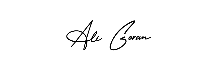 This is the best signature style for the Ali Goran name. Also you like these signature font (AmerikaSignatureDemo-Regular). Mix name signature. Ali Goran signature style 3 images and pictures png