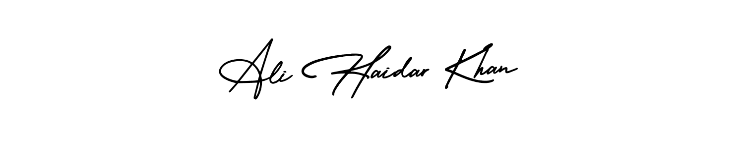 The best way (AmerikaSignatureDemo-Regular) to make a short signature is to pick only two or three words in your name. The name Ali Haidar Khan include a total of six letters. For converting this name. Ali Haidar Khan signature style 3 images and pictures png