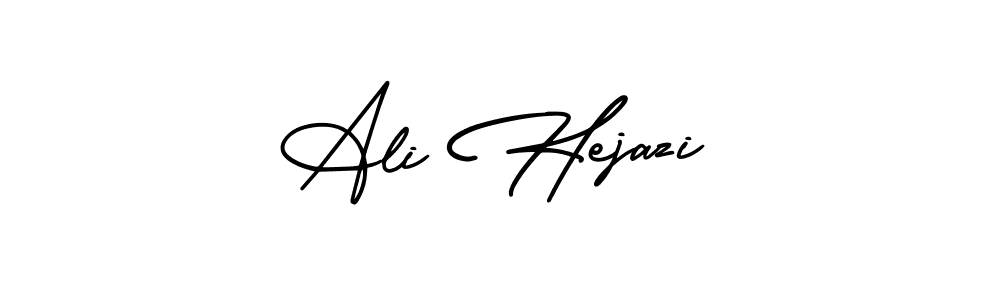The best way (AmerikaSignatureDemo-Regular) to make a short signature is to pick only two or three words in your name. The name Ali Hejazi include a total of six letters. For converting this name. Ali Hejazi signature style 3 images and pictures png