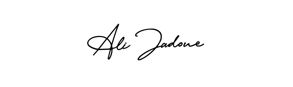 AmerikaSignatureDemo-Regular is a professional signature style that is perfect for those who want to add a touch of class to their signature. It is also a great choice for those who want to make their signature more unique. Get Ali Jadoue name to fancy signature for free. Ali Jadoue signature style 3 images and pictures png