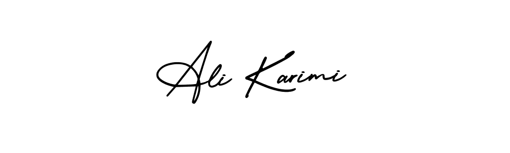 How to make Ali Karimi name signature. Use AmerikaSignatureDemo-Regular style for creating short signs online. This is the latest handwritten sign. Ali Karimi signature style 3 images and pictures png