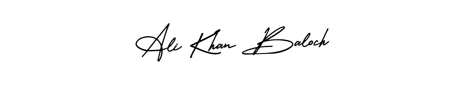 How to make Ali Khan Baloch name signature. Use AmerikaSignatureDemo-Regular style for creating short signs online. This is the latest handwritten sign. Ali Khan Baloch signature style 3 images and pictures png