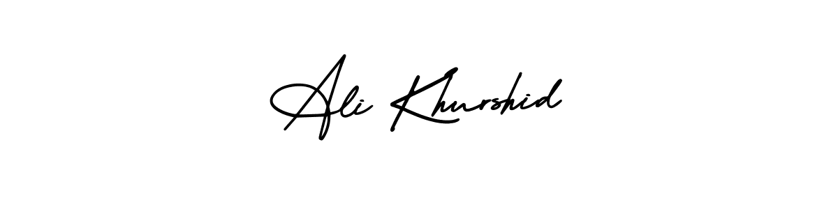 You should practise on your own different ways (AmerikaSignatureDemo-Regular) to write your name (Ali Khurshid) in signature. don't let someone else do it for you. Ali Khurshid signature style 3 images and pictures png