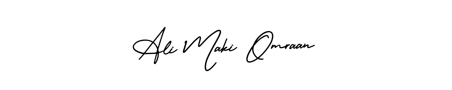 AmerikaSignatureDemo-Regular is a professional signature style that is perfect for those who want to add a touch of class to their signature. It is also a great choice for those who want to make their signature more unique. Get Ali Maki Omraan name to fancy signature for free. Ali Maki Omraan signature style 3 images and pictures png