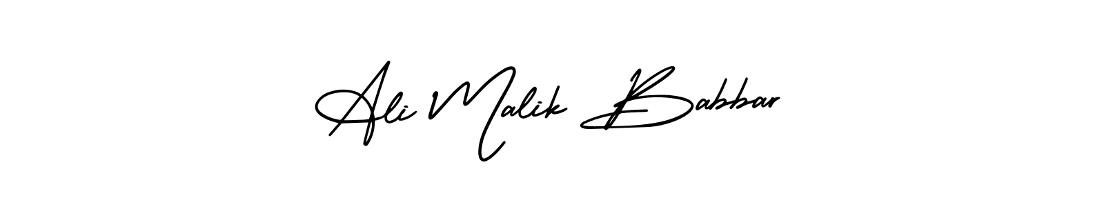The best way (AmerikaSignatureDemo-Regular) to make a short signature is to pick only two or three words in your name. The name Ali Malik Babbar include a total of six letters. For converting this name. Ali Malik Babbar signature style 3 images and pictures png