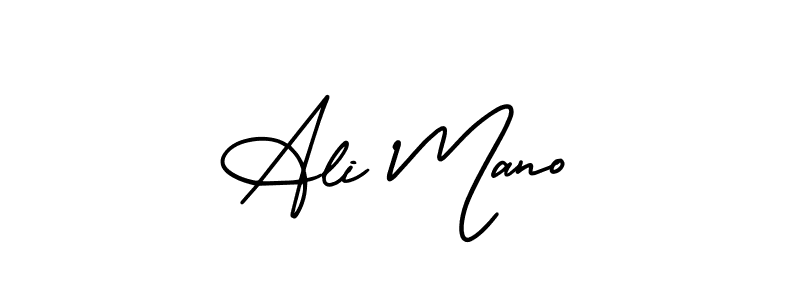 The best way (AmerikaSignatureDemo-Regular) to make a short signature is to pick only two or three words in your name. The name Ali Mano include a total of six letters. For converting this name. Ali Mano signature style 3 images and pictures png