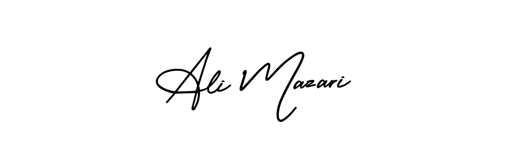 How to make Ali Mazari name signature. Use AmerikaSignatureDemo-Regular style for creating short signs online. This is the latest handwritten sign. Ali Mazari signature style 3 images and pictures png