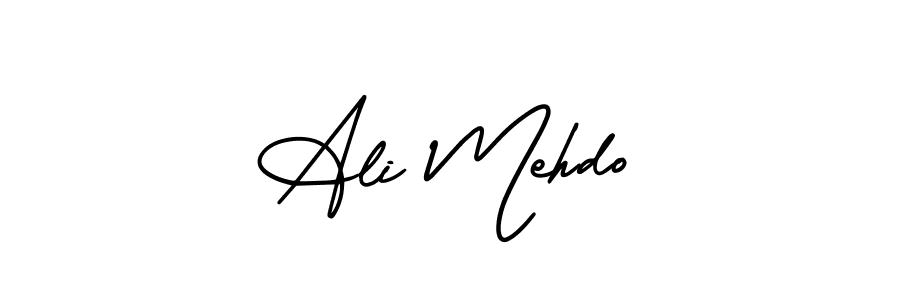 How to make Ali Mehdo name signature. Use AmerikaSignatureDemo-Regular style for creating short signs online. This is the latest handwritten sign. Ali Mehdo signature style 3 images and pictures png