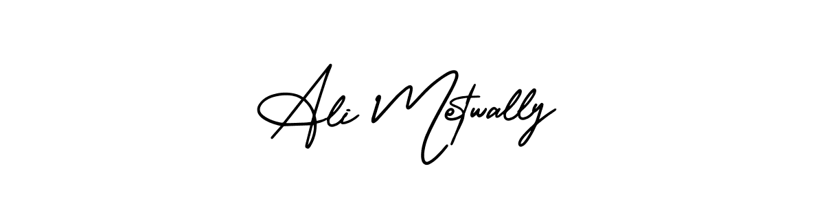 You should practise on your own different ways (AmerikaSignatureDemo-Regular) to write your name (Ali Metwally) in signature. don't let someone else do it for you. Ali Metwally signature style 3 images and pictures png