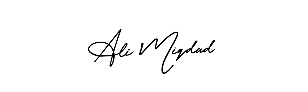 Also we have Ali Miqdad name is the best signature style. Create professional handwritten signature collection using AmerikaSignatureDemo-Regular autograph style. Ali Miqdad signature style 3 images and pictures png