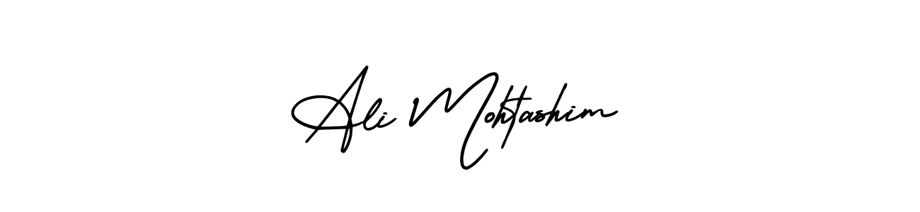 The best way (AmerikaSignatureDemo-Regular) to make a short signature is to pick only two or three words in your name. The name Ali Mohtashim include a total of six letters. For converting this name. Ali Mohtashim signature style 3 images and pictures png