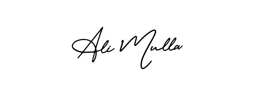 This is the best signature style for the Ali Mulla name. Also you like these signature font (AmerikaSignatureDemo-Regular). Mix name signature. Ali Mulla signature style 3 images and pictures png