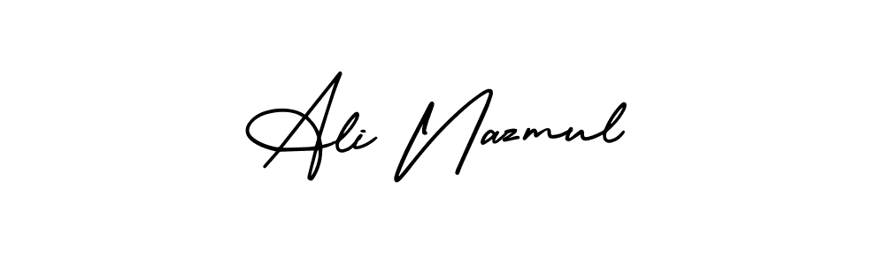 Use a signature maker to create a handwritten signature online. With this signature software, you can design (AmerikaSignatureDemo-Regular) your own signature for name Ali Nazmul. Ali Nazmul signature style 3 images and pictures png