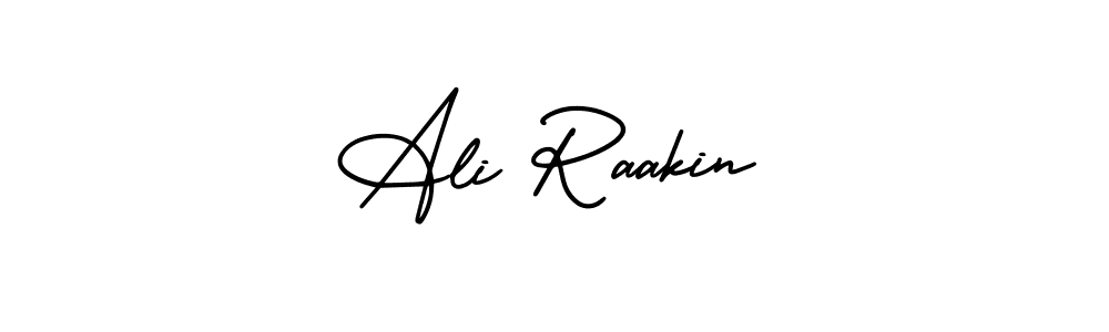 How to make Ali Raakin name signature. Use AmerikaSignatureDemo-Regular style for creating short signs online. This is the latest handwritten sign. Ali Raakin signature style 3 images and pictures png