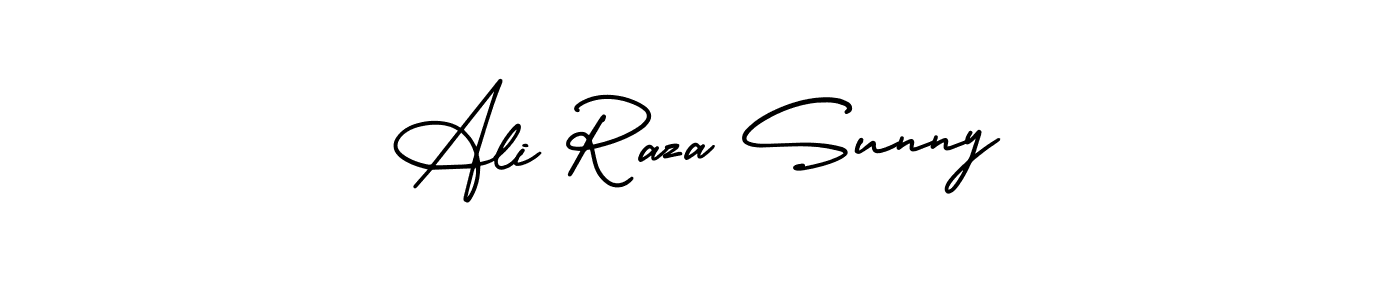 You should practise on your own different ways (AmerikaSignatureDemo-Regular) to write your name (Ali Raza Sunny) in signature. don't let someone else do it for you. Ali Raza Sunny signature style 3 images and pictures png