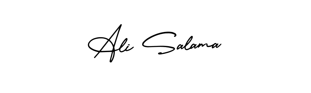How to make Ali Salama name signature. Use AmerikaSignatureDemo-Regular style for creating short signs online. This is the latest handwritten sign. Ali Salama signature style 3 images and pictures png