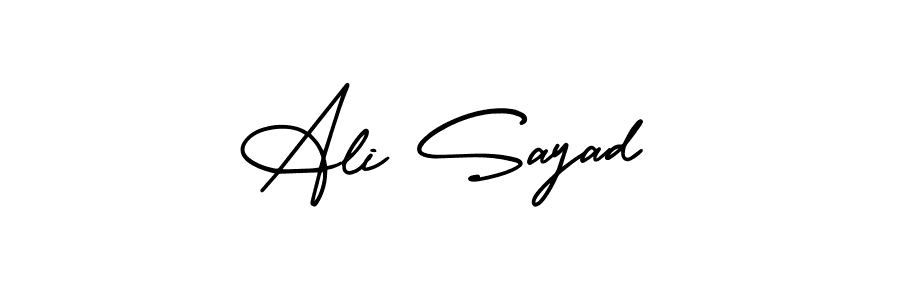 This is the best signature style for the Ali Sayad name. Also you like these signature font (AmerikaSignatureDemo-Regular). Mix name signature. Ali Sayad signature style 3 images and pictures png