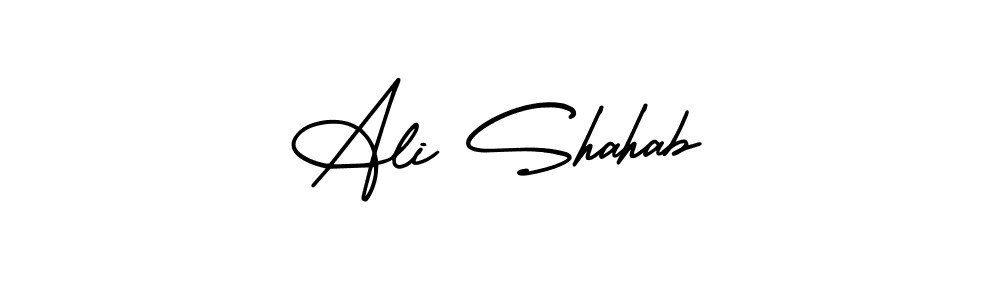 How to make Ali Shahab name signature. Use AmerikaSignatureDemo-Regular style for creating short signs online. This is the latest handwritten sign. Ali Shahab signature style 3 images and pictures png