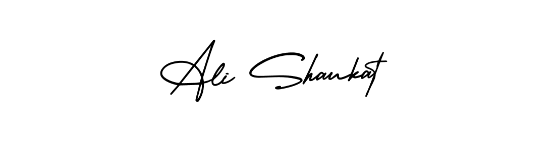 You should practise on your own different ways (AmerikaSignatureDemo-Regular) to write your name (Ali Shaukat) in signature. don't let someone else do it for you. Ali Shaukat signature style 3 images and pictures png