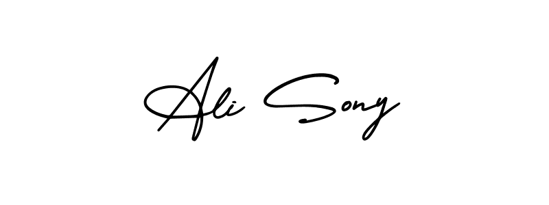 Use a signature maker to create a handwritten signature online. With this signature software, you can design (AmerikaSignatureDemo-Regular) your own signature for name Ali Sony. Ali Sony signature style 3 images and pictures png