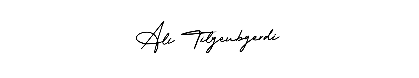 Check out images of Autograph of Ali Tilyeubyerdi name. Actor Ali Tilyeubyerdi Signature Style. AmerikaSignatureDemo-Regular is a professional sign style online. Ali Tilyeubyerdi signature style 3 images and pictures png