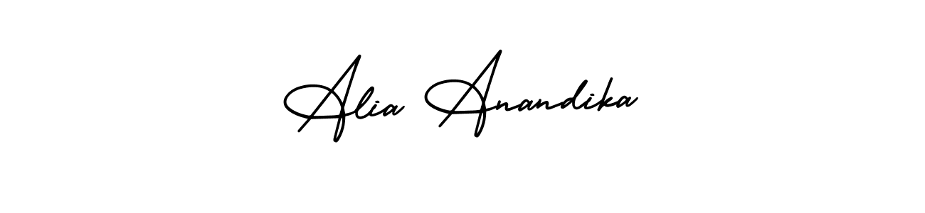 Make a short Alia Anandika signature style. Manage your documents anywhere anytime using AmerikaSignatureDemo-Regular. Create and add eSignatures, submit forms, share and send files easily. Alia Anandika signature style 3 images and pictures png