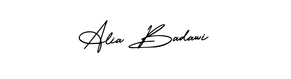 This is the best signature style for the Alia Badawi name. Also you like these signature font (AmerikaSignatureDemo-Regular). Mix name signature. Alia Badawi signature style 3 images and pictures png